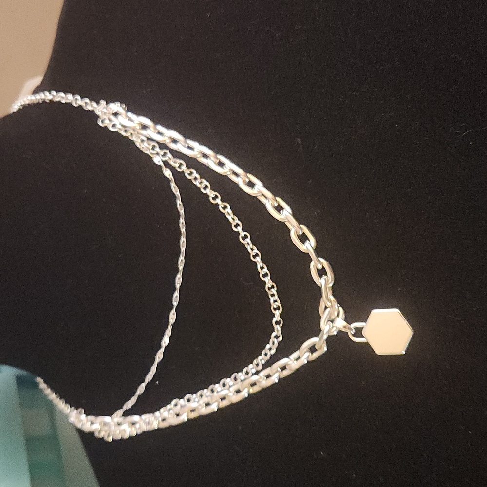 Nine west Steel plated chain 3 layer